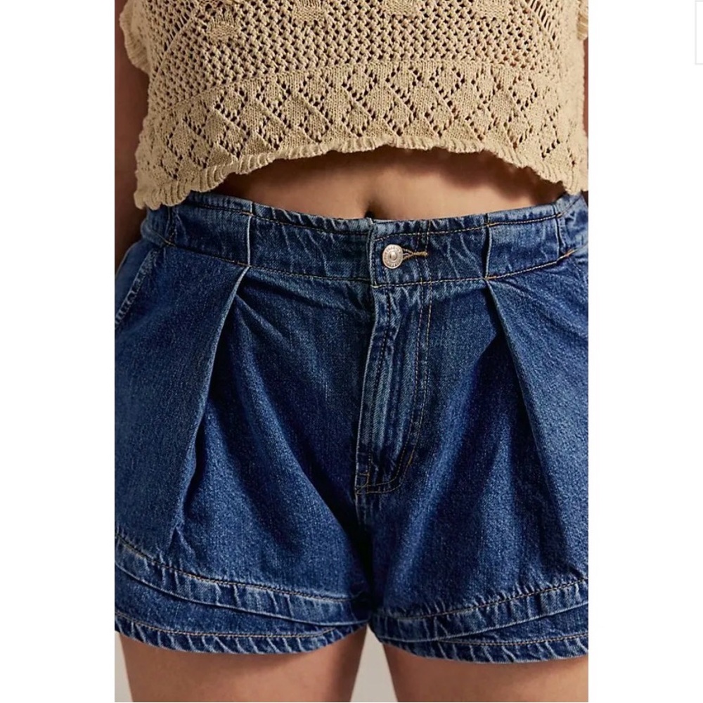We The Free High-Rise Dark Blue Denim Jean Shorts